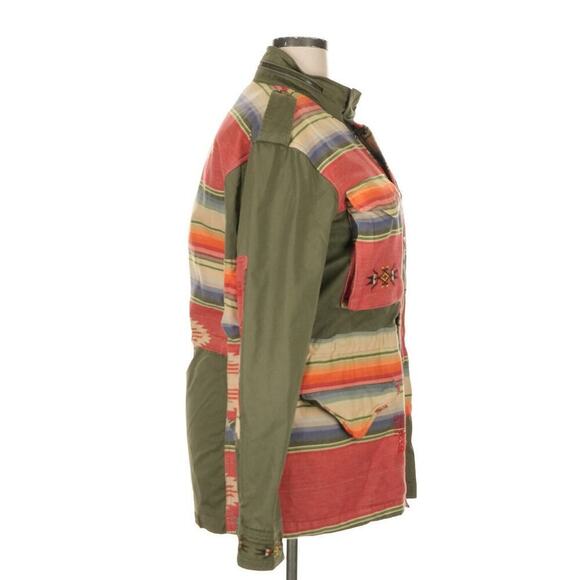 Polo Ralph Lauren Embroidered Field Jacket Military Patchwork Southwestern Aztec - Picture 10 of 13